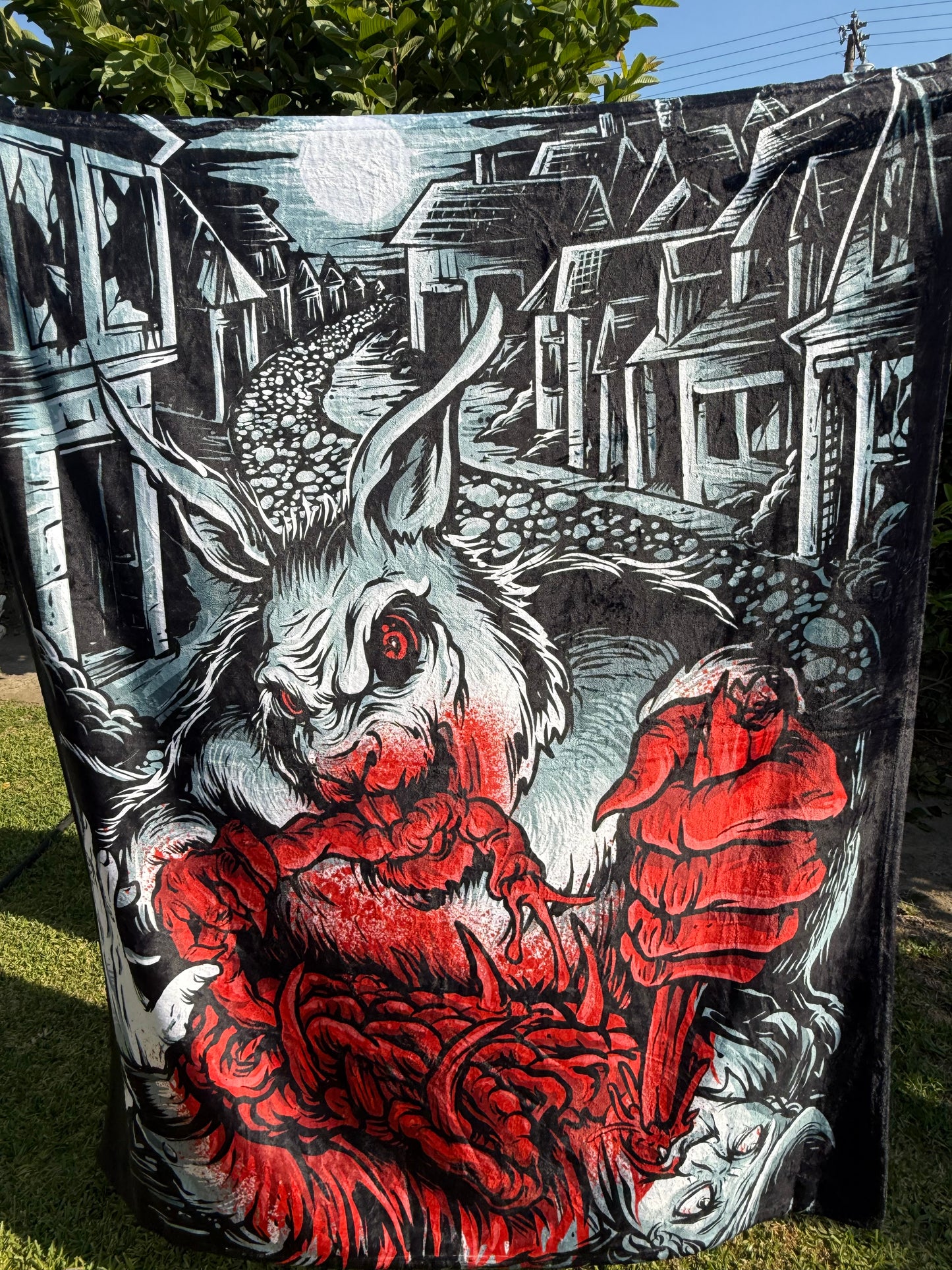WereBunny in London Throw Blanket