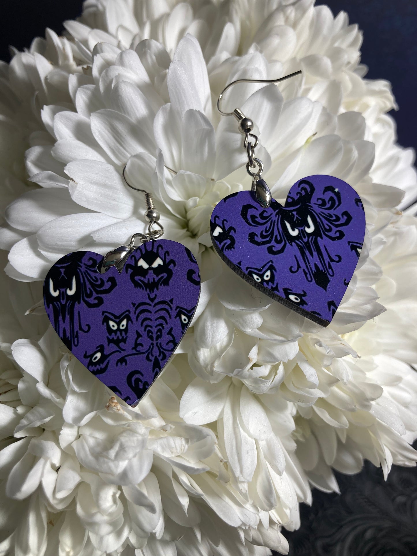 Haunted Mansion heart earrings