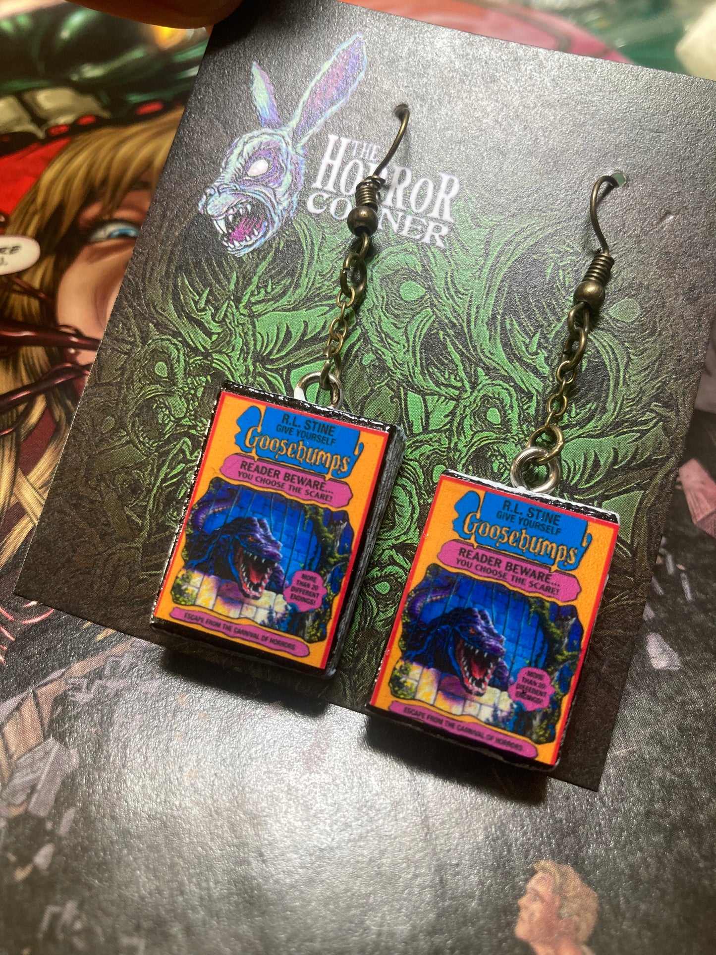 Goosebumps: Choose Your Own Adventure book earrings