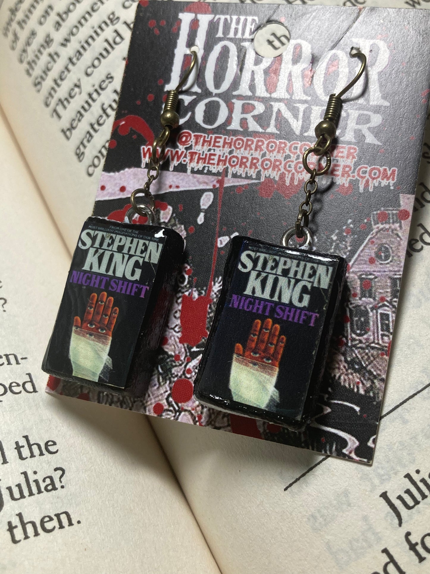 Night Shift book earrings