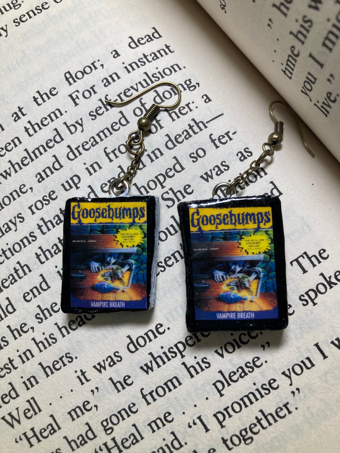 Goosebumps: Vampire Breath book earrings