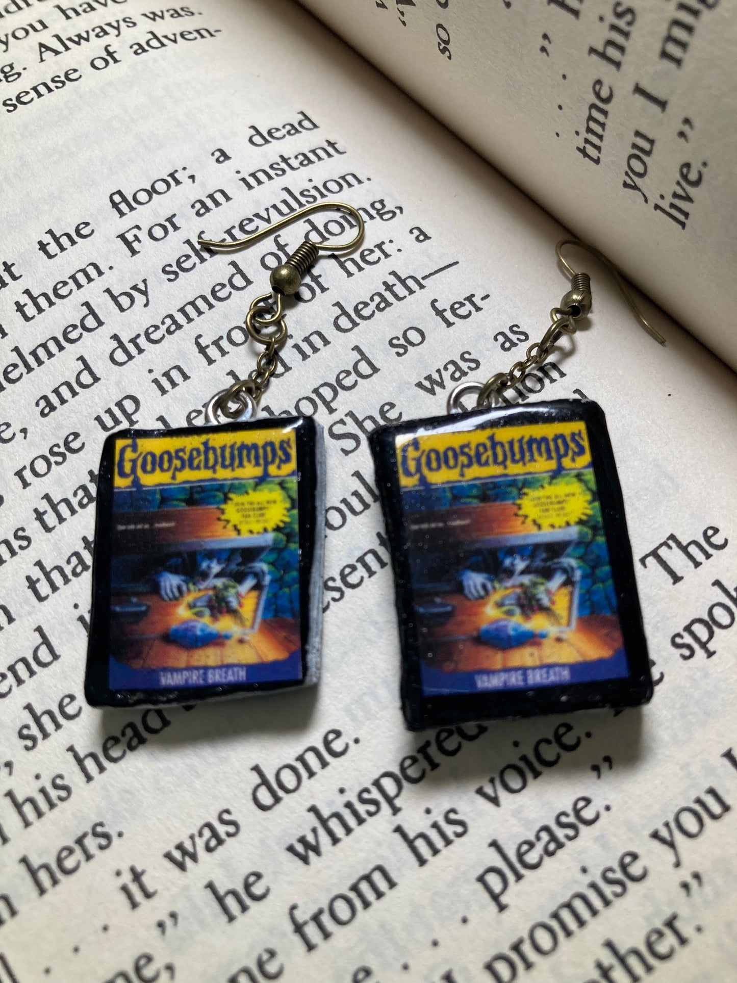 Goosebumps: Vampire Breath book earrings
