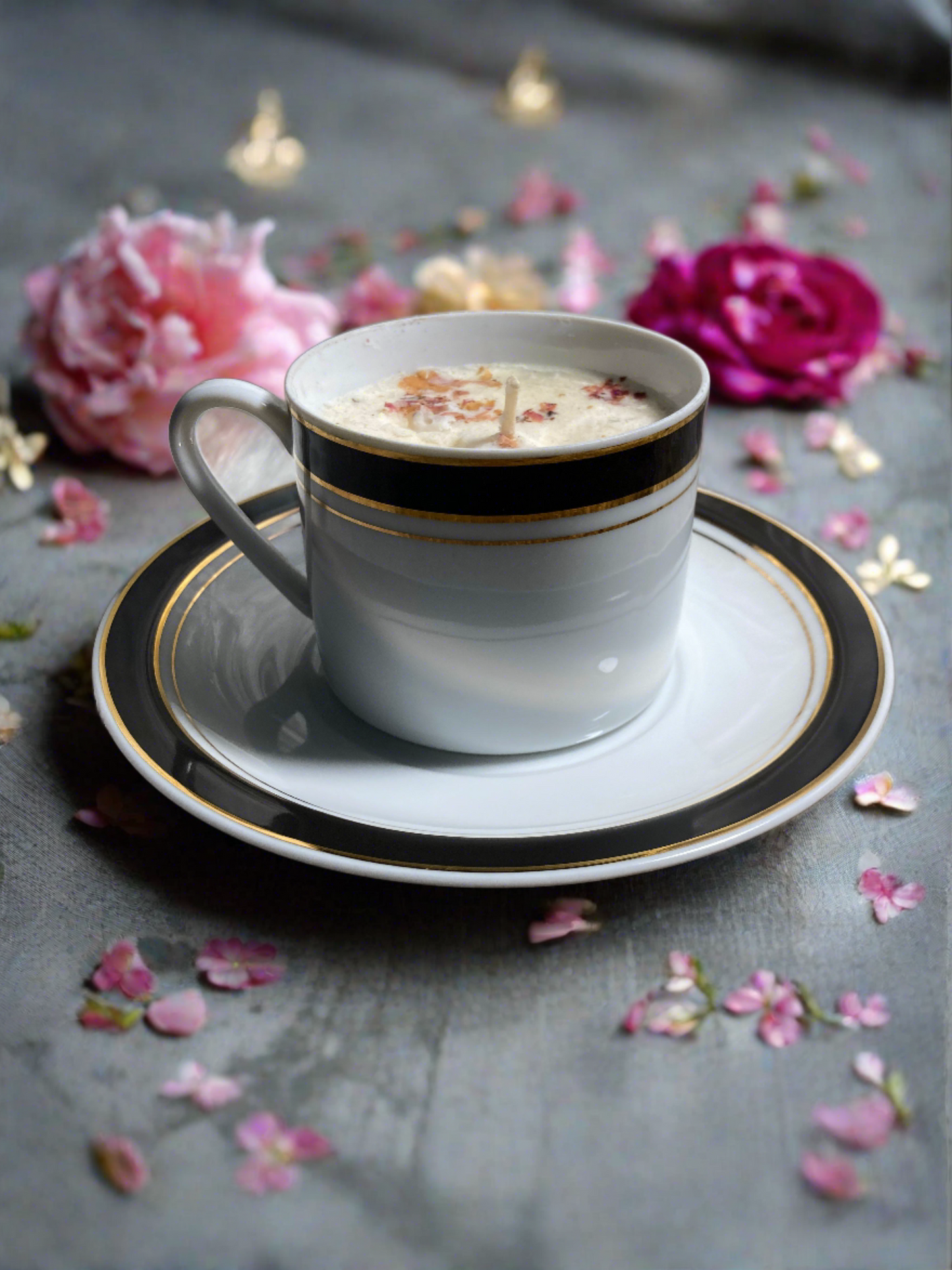 Apothecary Vintage candle teacup and plate set