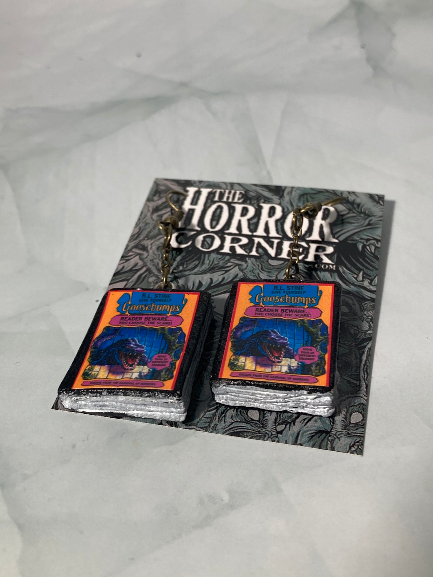 Goosebumps: Choose Your Own Adventure book earrings