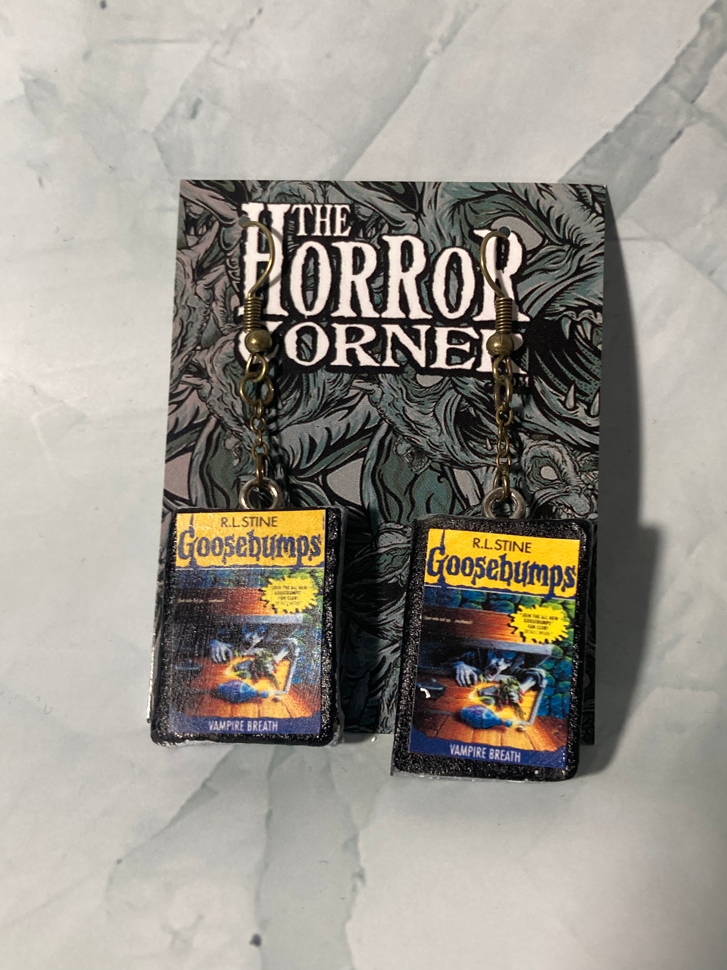 Goosebumps: Vampire Breath book earrings