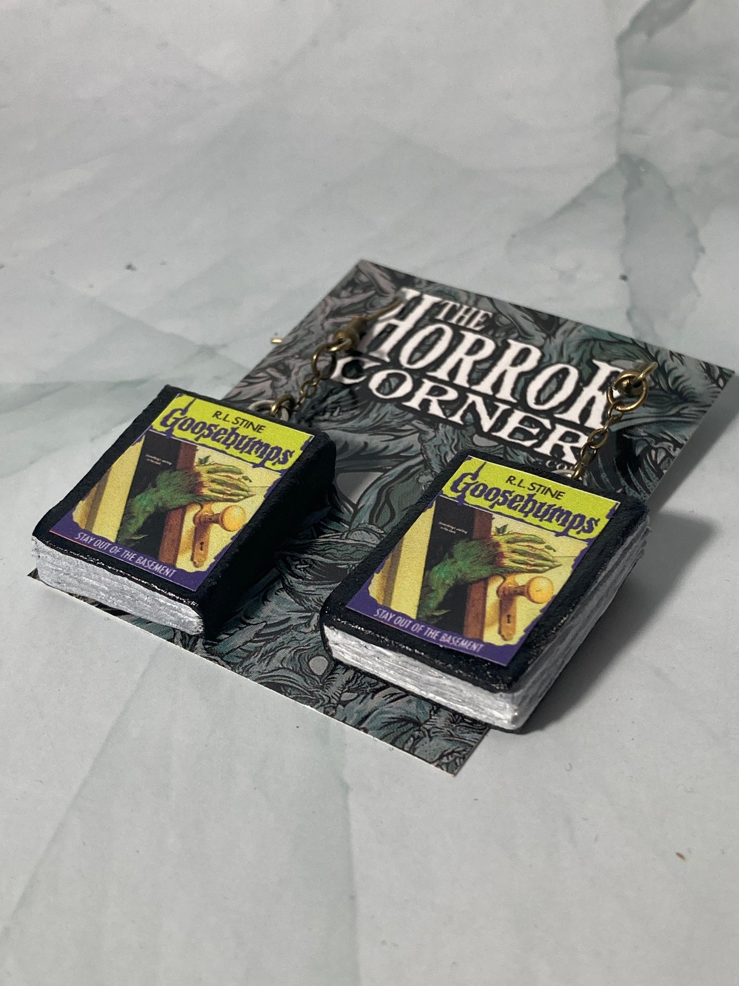 Goosebumps: Stay out of the Basement book earrings