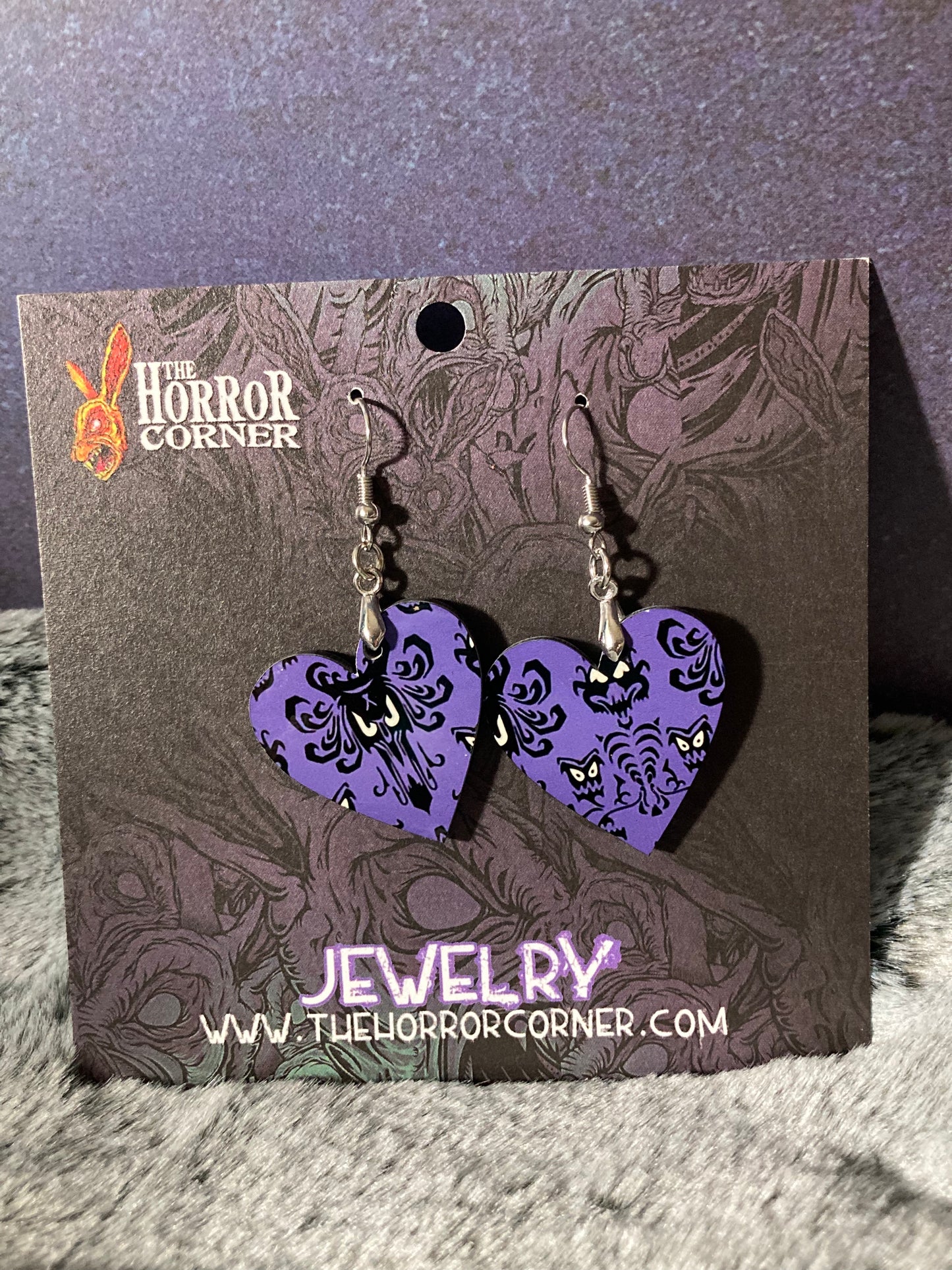 Haunted Mansion heart earrings