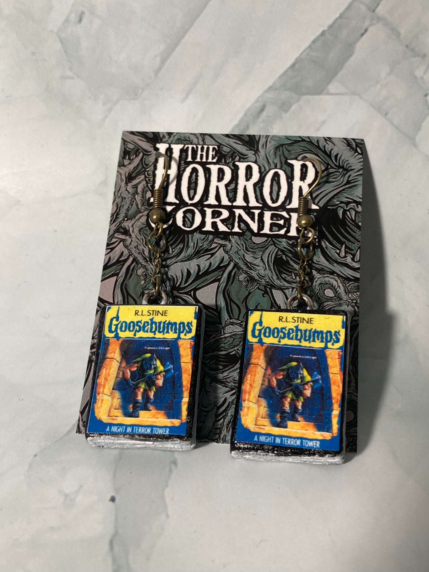 Goosebumps: A Night in Terror Tower book earrings