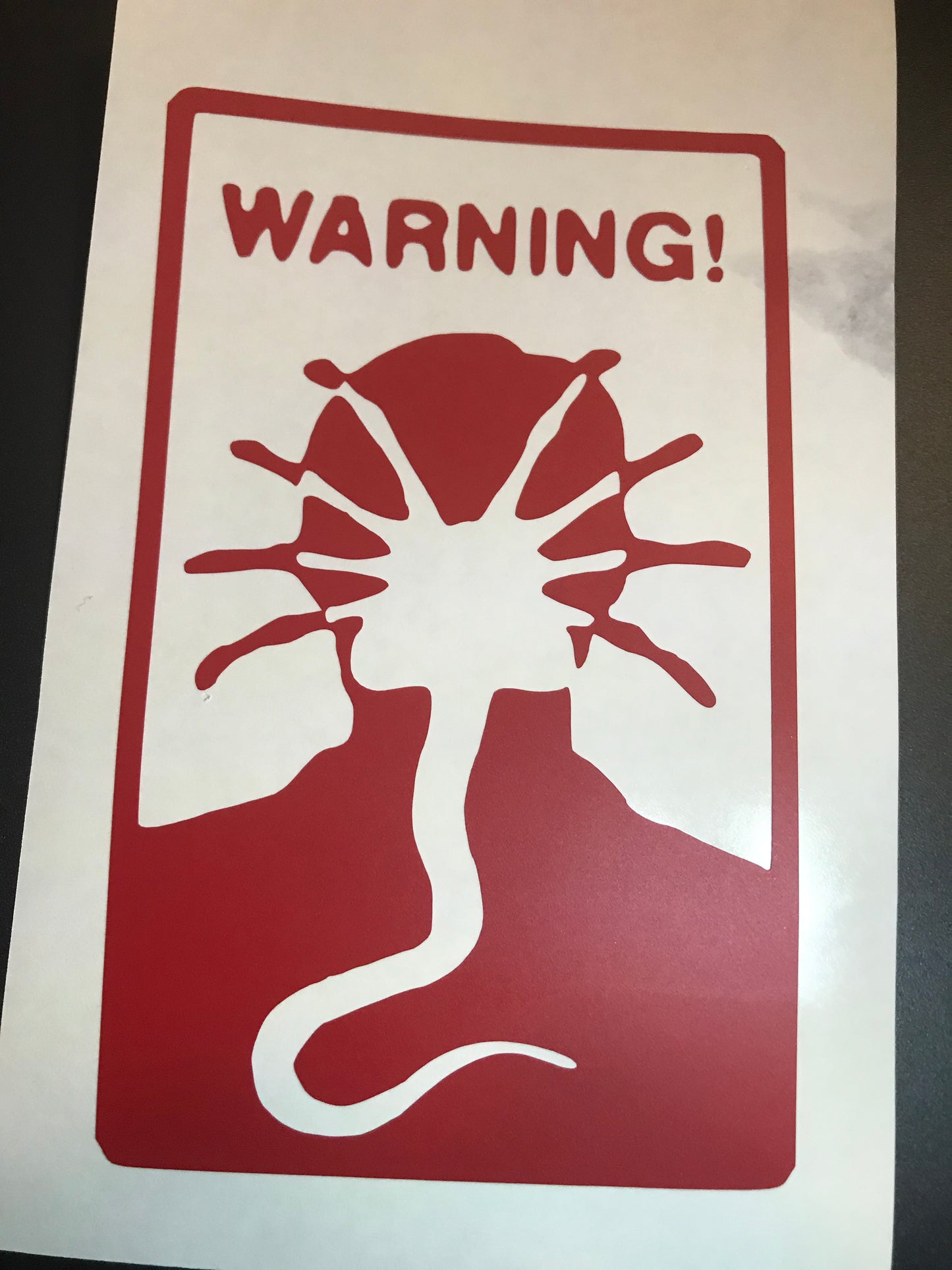 Warning Facehuggers car window decal