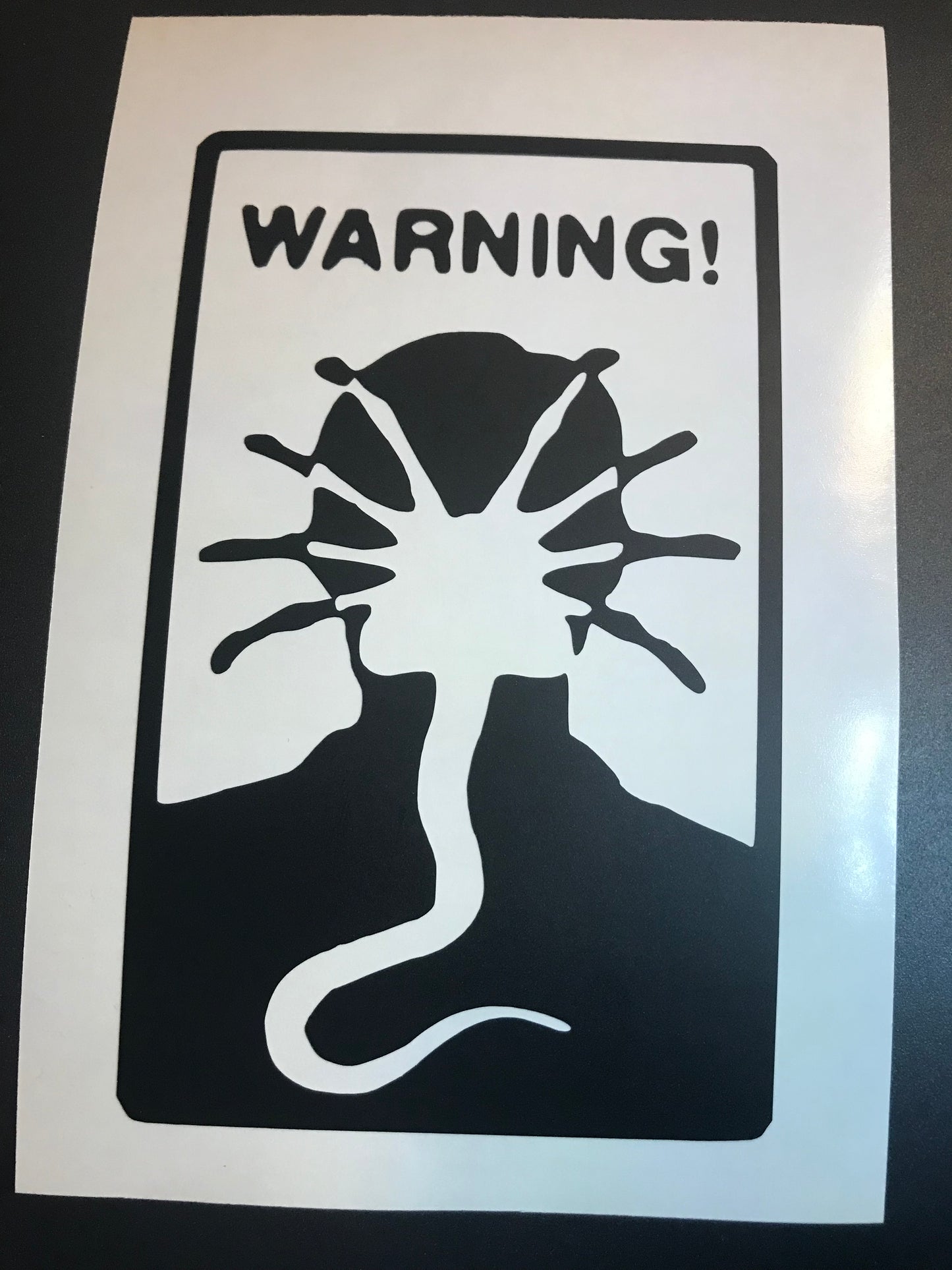 Warning Facehuggers car window decal