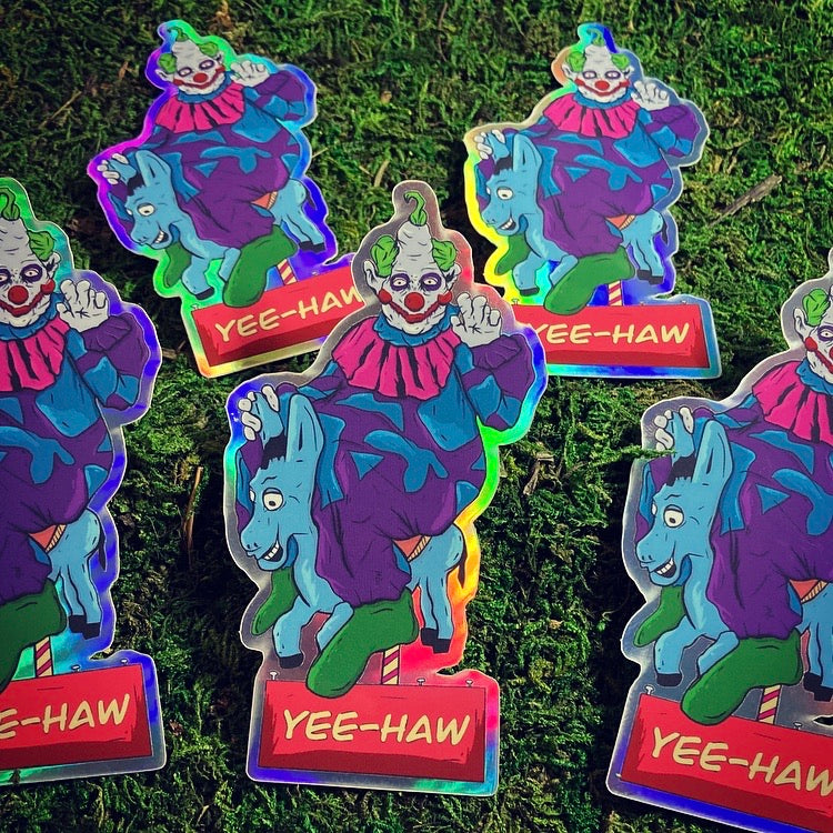 Yee-Haw Jumbo holo sticker