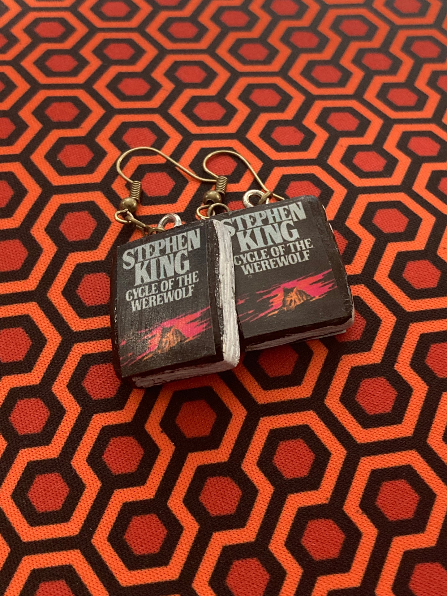 Silver Bullet book earrings