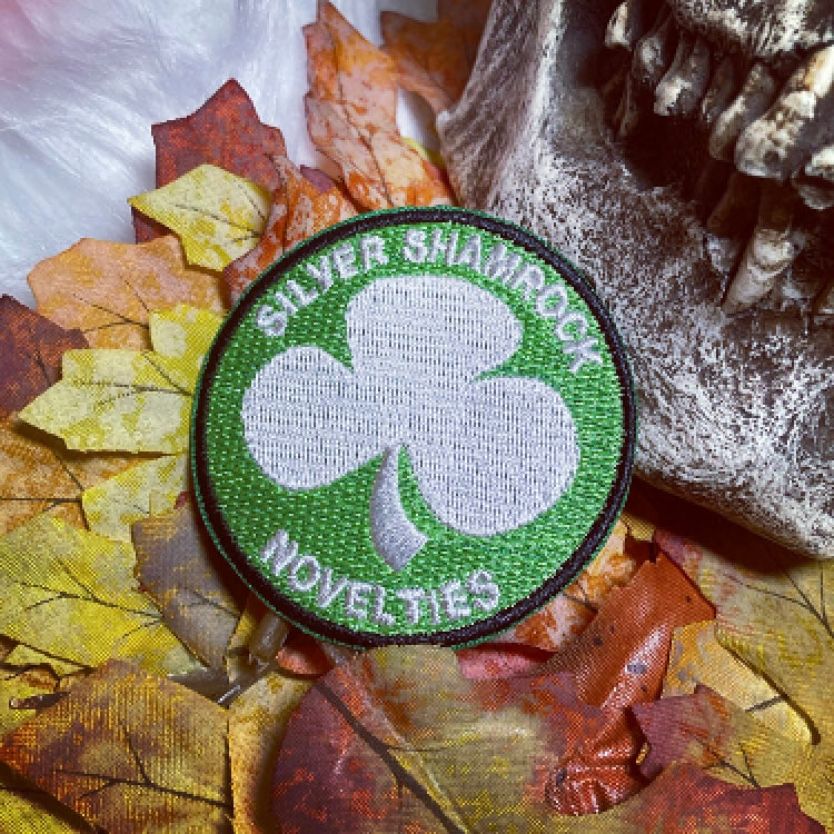 Silver Shamrock iron-on PATCH
