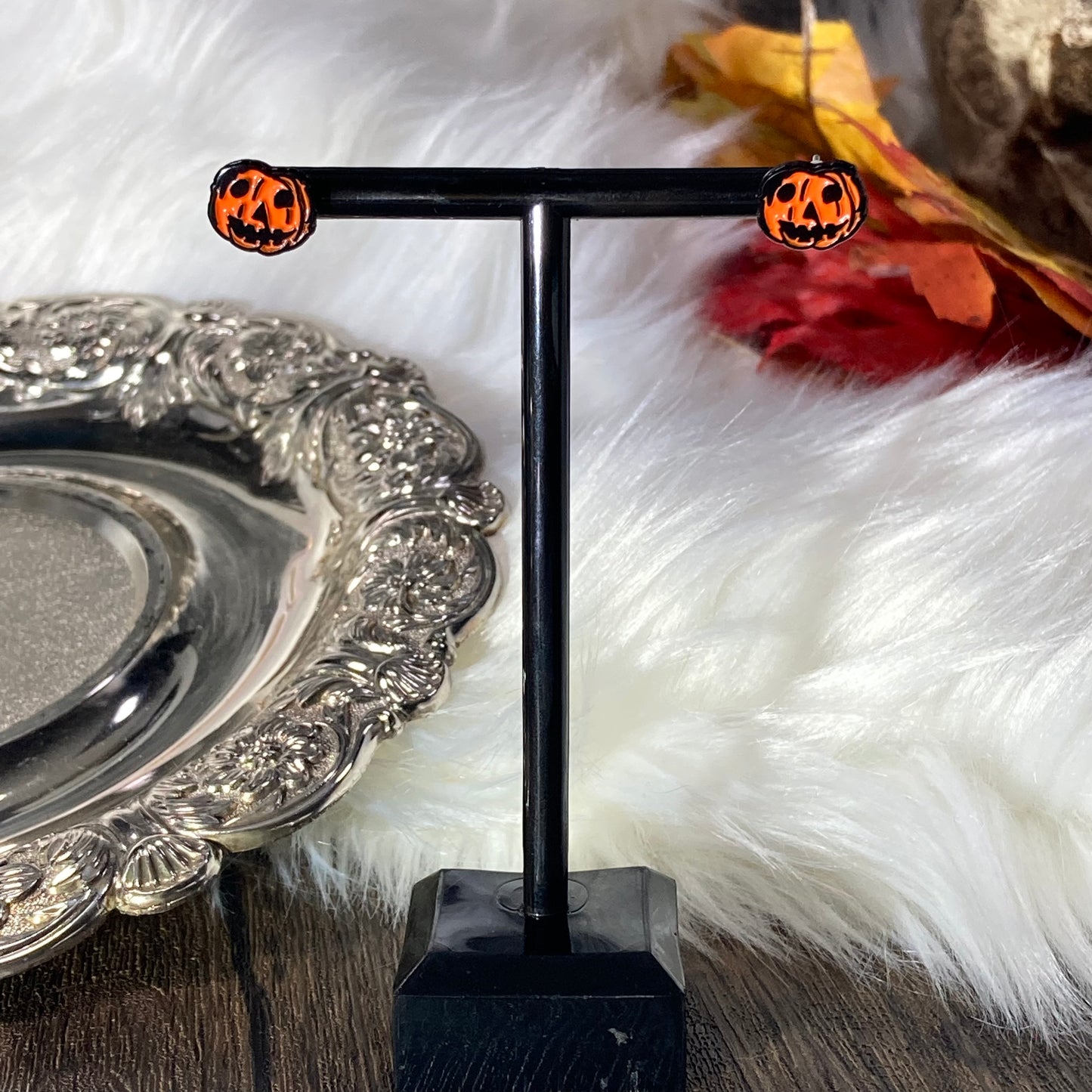 Halloween Pumpkin stud earrings