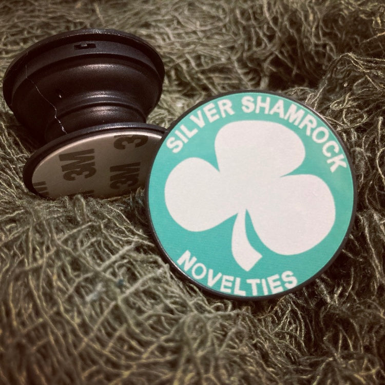 Silver Shamrock phone grip
