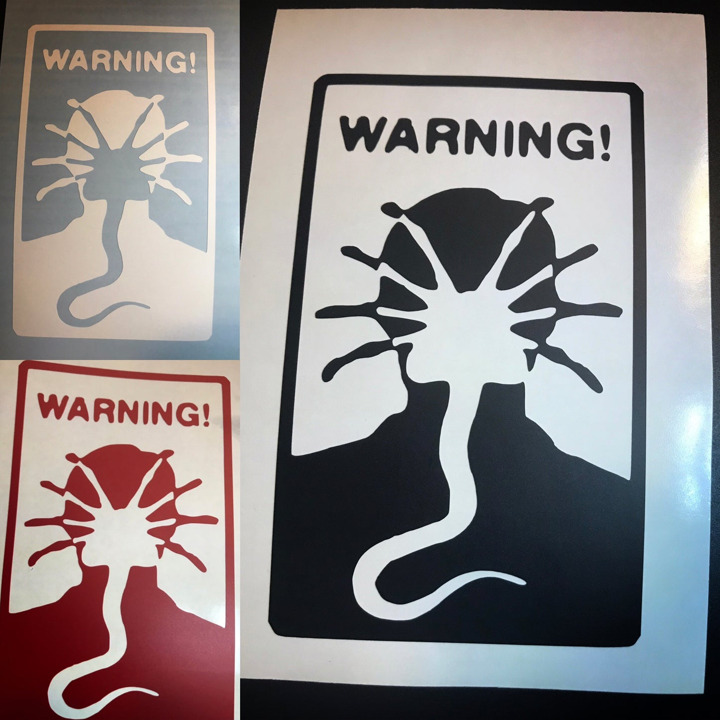 Warning Facehuggers car window decal