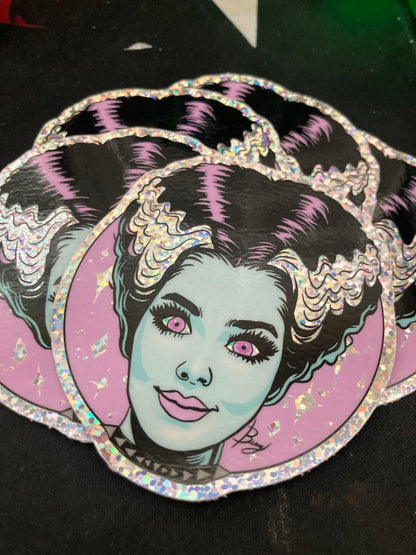 Electric Bride glitter sticker