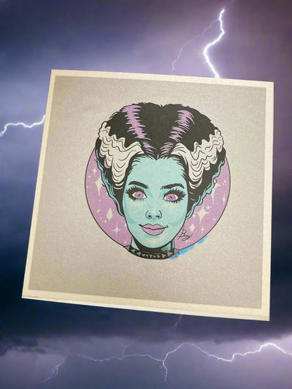 The Electric Bride portrait art print (shimmer)