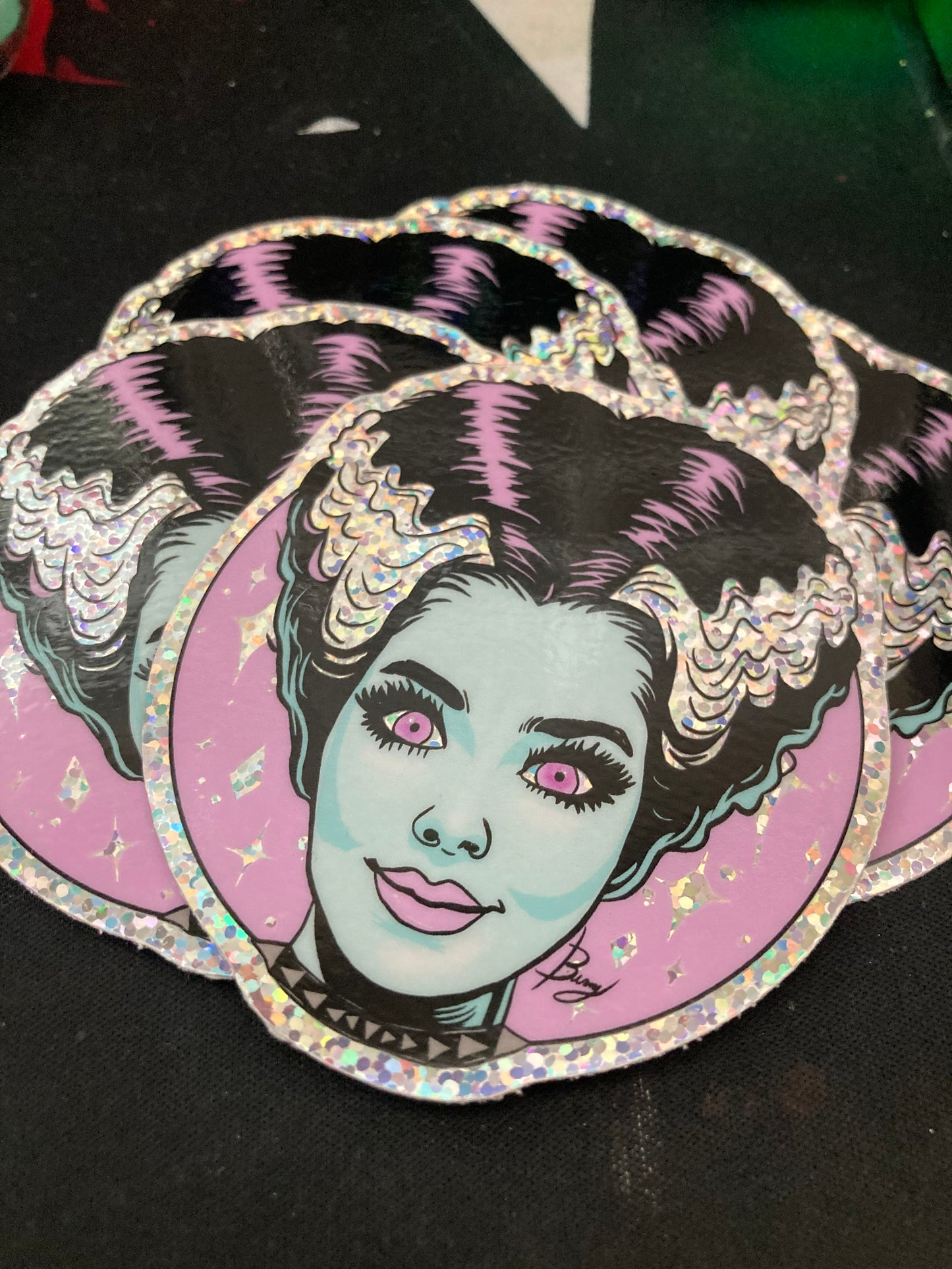 Electric Bride glitter sticker