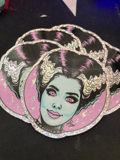 Electric Bride glitter sticker