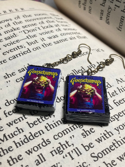 Goosebumps: Haunted Mask book earrings