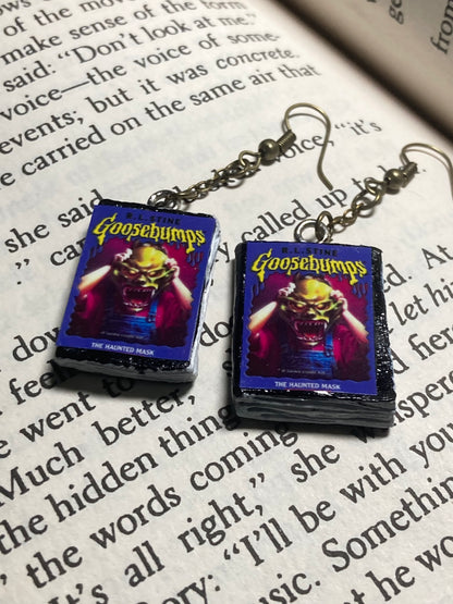 Goosebumps: Haunted Mask book earrings