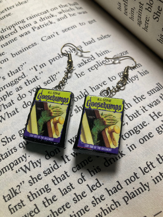 Goosebumps: Stay out of the Basement book earrings