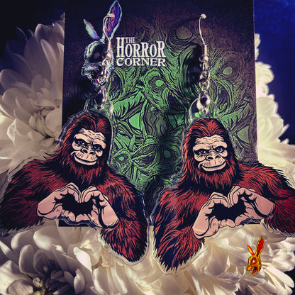 Bigfoot Heart Hands Earrings