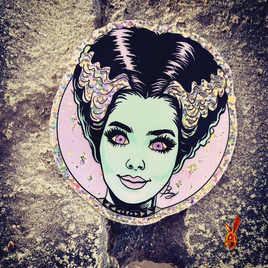 Electric Bride glitter sticker
