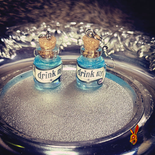Drink Me Potion Bottle Earrings