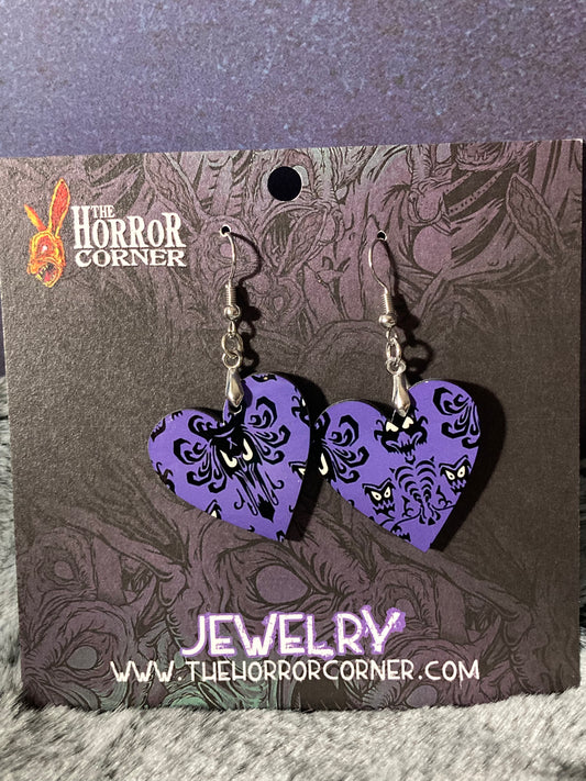 Haunted Mansion heart earrings