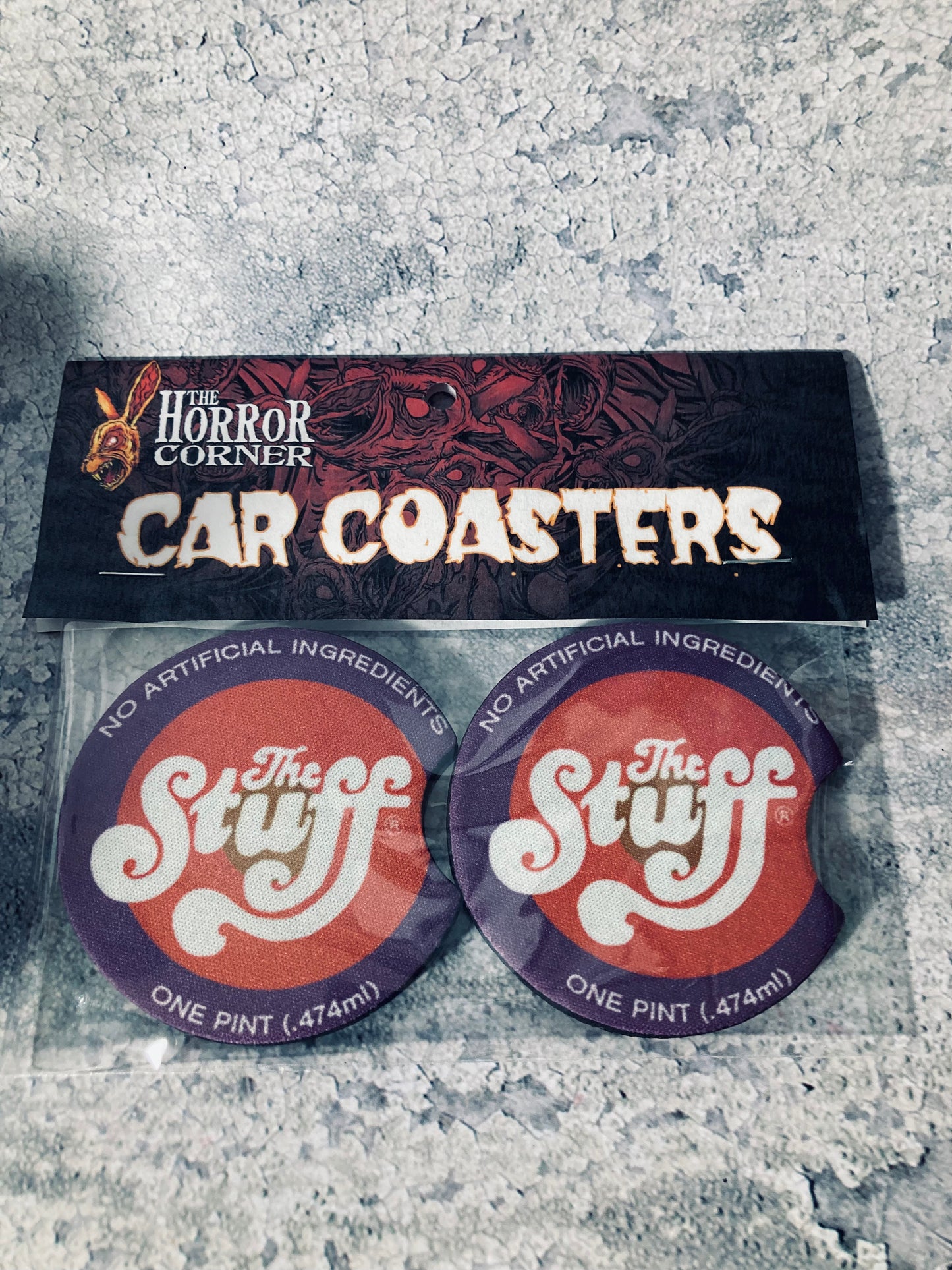 The Stuff car coaster pack