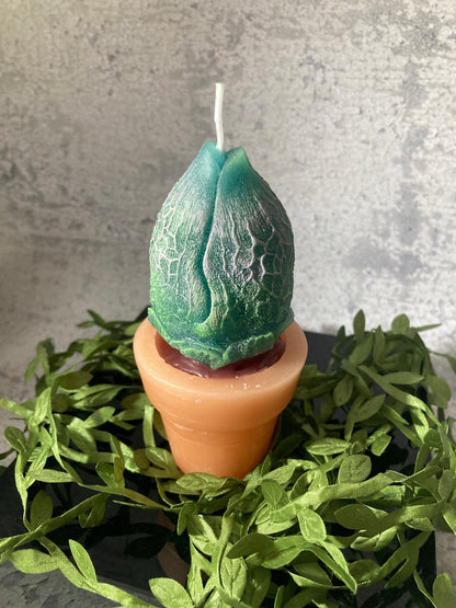 Baby Audrey II sculpted candle