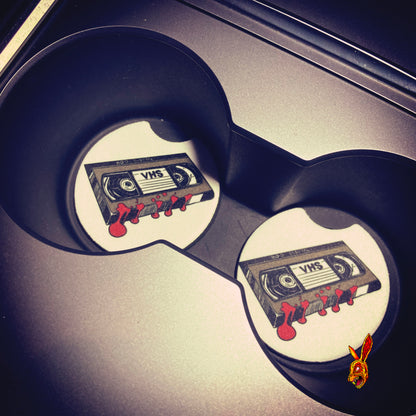 Bleeding VHS Car Coaster Pack